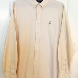 Ralph Lauren casual cream long sleeve button down men’s shirt sz Lg Classic Fit